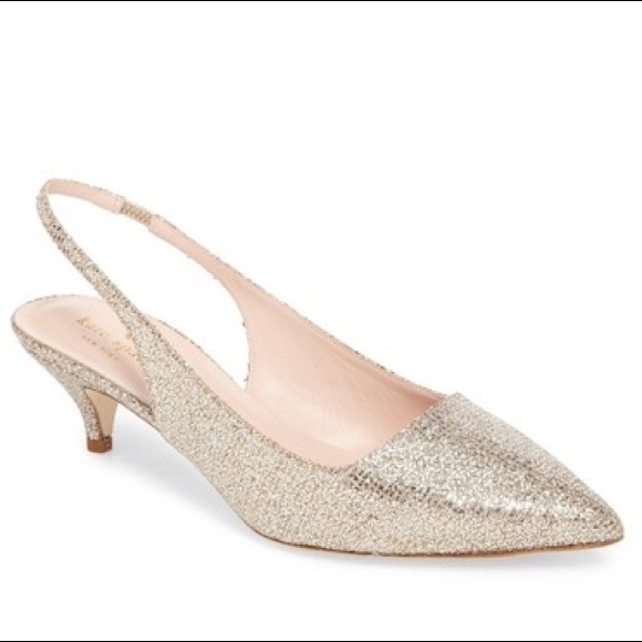 ❌ SOLD ❌ Kate Spade Gold Ocean Heels - Picture 3 of 5